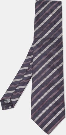 HUGO BOSS Boss By Hugo Boss Navy Blue Diagonal Striped Silk Tie