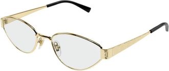 Gucci Geometric Eyeglasses - Dames - Brillen - Geel - 54 MM - Accessoires