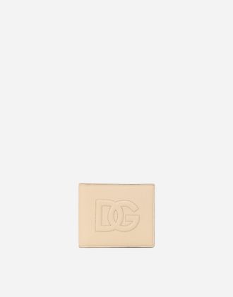 Dolce & Gabbana Dg Logo Bifold Wallet - Man Wallets And Small Leather Goods Beige Onesize