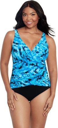 Trimshaper Megan V-Neckline One-Piece Swimsuit in Reverberate at Nordstrom, Size 12