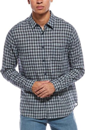 Vince Summit Plaid Linen-Blend Shirt