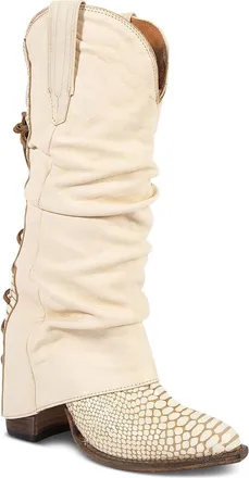 Freebird by Steven Jules Leather Western Boot in White Snake at Nordstrom, Size 10