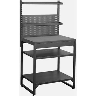 Sweeek Cocina Exterior De Acero Con 2 Estantes, 2 Bandejas Y Soporte Mural, L80cm