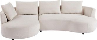 VENTE-UNIQUE.COM Sof&aacute; rinconera terciopelo beige