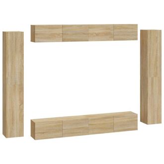 vidaXL Vidaxl - Set De Muebles Para Tv 8 Pzas Madera Contrachapada Roble Sonoma