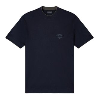 Emporio Armani T-Shirts, male, Black, Size: 2XL T-Shirt with Logo Accent