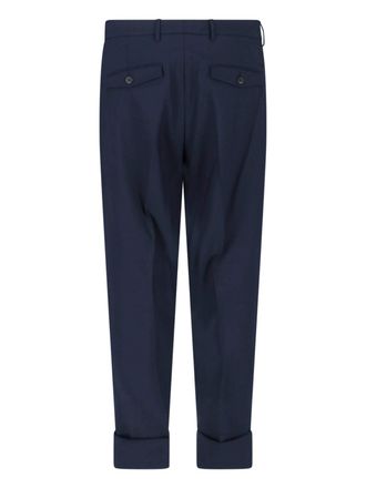 Cruna Mens Trousers Blue Virgin Wool