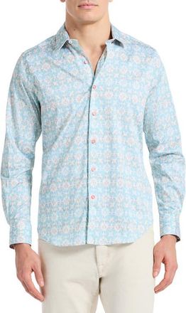 Robert Graham Mariage Floral Button-Up Shirt in Blue Multi at Nordstrom, Size Xxx-Large
