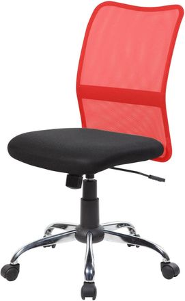 Dmora Silla De Oficina Dana, Silla De Trabajo De Malla, Asiento De Oficina Ergon&oacute;mico, 57x46h90/100 Cm, Negro Y Rojo - Dmora