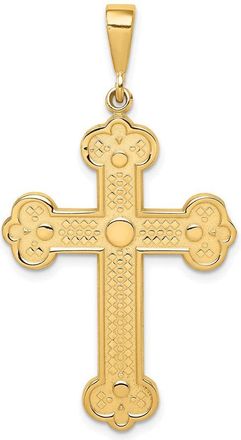 Diamond2Deal 14k Yellow Gold Budded Cross Pendant