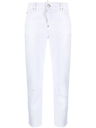 Dsquared2 Cropped White Cotton Five-Pocket Pants