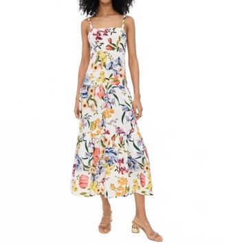 Farm Rio Sleeveless Maxi Dress In Greek Garden Off White