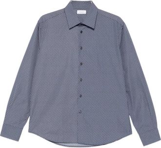 Ferragamo Shirt Ferragamo - Heren - Casual Overhemden - Blauw - XL - Leer - Overhemden