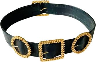 Chanel Pre-owned Leather belts - Dames - Vintage Accessoires - Zwart - ONE Size - Leer - Vintage