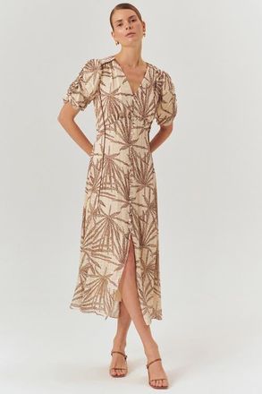 Exquise Adaline Midi Dress in Brown-Beige at Nordstrom, Size X-Small