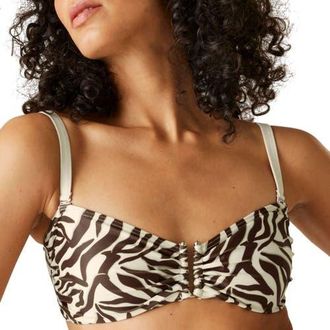 Regatta Aceana Iii Zebra Print Bikini Top in Tonal Grey at Nordstrom, Size 12