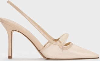 Charles & Keith Venetia Mesh Bow Pointed Slingback Pumps