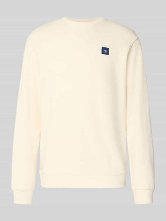 Scotch & Soda Sweatshirt mit Label-Badge und Rundhalsausschnitt in Sand, Gr&ouml;&szlig;e XL