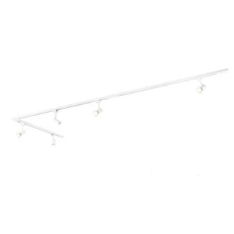 QAZQA Moderno Sistema De Riel Moderno Con 5 Focos Monof&aacute;sico Blanco - Jeany Aluminio /acero Alargada Adecuado Para Led Max. 5 X 50 Watt - Qazqa