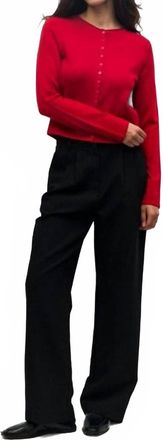 All : Row Shea Cozy Rolled Neckline Cardigan In Red