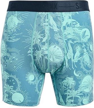 Saxx Underwear Smooth Luxe Micro Modal Boxer Brief Mens Underwear Exotica/Ashley Blue : 2XL, Elastane/Modal