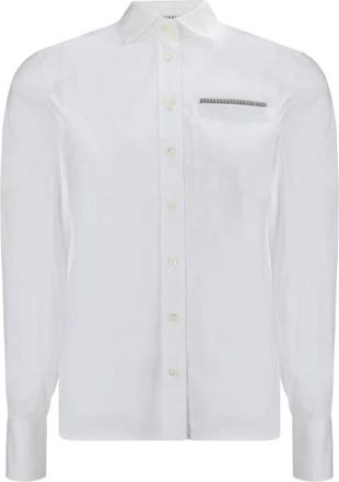 Brunello Cucinelli Dames, Blouses & Shirts, Wit, Maat: XS Katoen