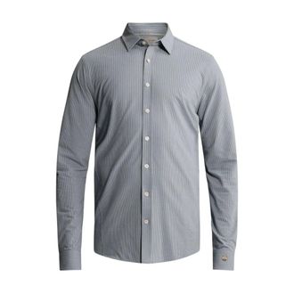 Cast Iron Lange mouw shirt Tech Dobby Jerse - Heren - Overhemden - Blauw - Maat: 2XL