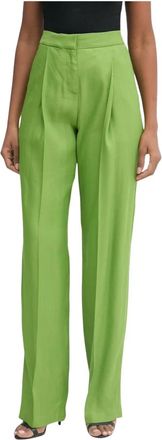 Elisabetta Franchi Dames, Broeken, Groen, Maat: XS Linnen