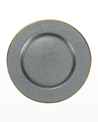 Vietri Metallic Glass Slate Service Plate