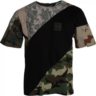 Dolce & Gabbana Camouflage Katoen Ronde Hals Heren T-shirt - Heren - T-shirts - Veelkleurig - S - Katoen - Tops