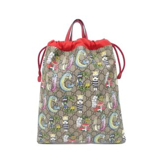 Gucci Beige Red Color Gg Supreme Backpack (Pre-Owned)