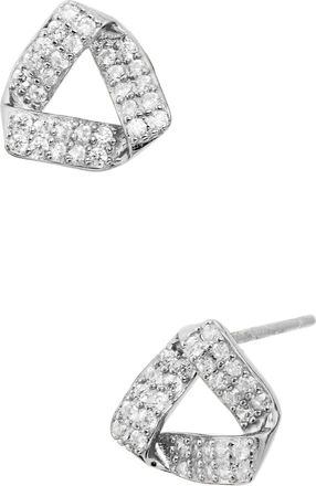 Savvy Cie Jewels Sterling Contemporary CZ Knot Stud