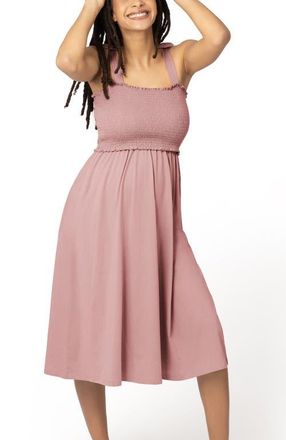 Kindred Bravely Sienna Smocked Maternity & Nursing Dress in Light Mauve at Nordstrom, Size X-Large