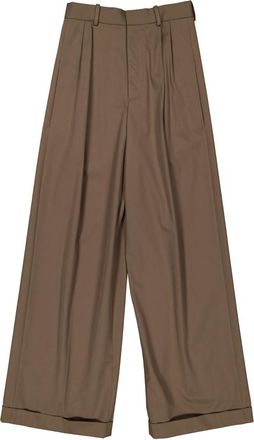 Loewe Cotton and Silk Pleated Trousers, Brand Size 36 ( US Size 4 )