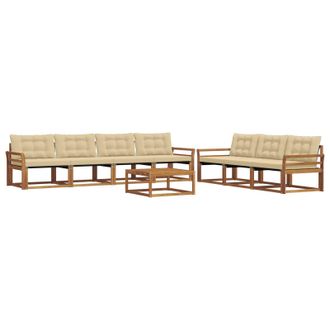 vidaXL Conjunto De Sof&aacute;s De Exterior Con Coj&iacute;n 8 Pcs Natural Y Beige Vidaxl