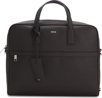 HUGO BOSS Zair Bonded Leather Document Case in Dark Brown at Nordstrom
