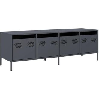 vidaXL Mueble De Tv Acero Laminado En Fr&iacute;o Antracita 135x39x43,5 Cm Vidaxl