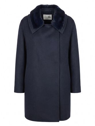 Manzoni24 Cashmere Coat With Mink Details