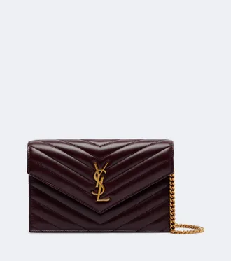 Saint Laurent Cassandre Envelope leather wallet on chain