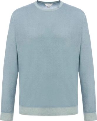 Malo Girocollo M/L Basico - Heren - Ronde hals truien - Blauw - L - Kasjmier - Truien & Vesten