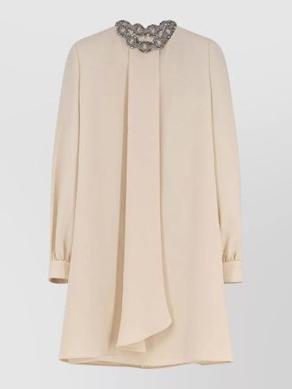 Valentino couture mini dress choker neckline rhinestones