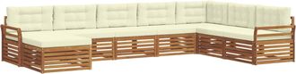 vidaXL Conjunto De Sof&aacute;s De Exterior 8 Uds. Natural Y Crema Vidaxl