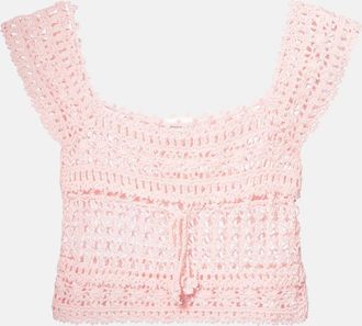 Anna Kosturova Deauville crochet cotton crop top