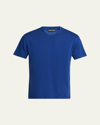 Tom Ford Mens Lyocell-Cotton Crewneck T-Shirt