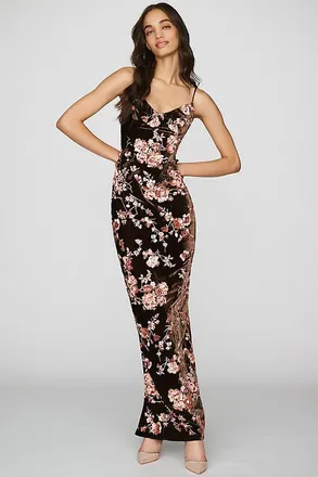 Sau Lee Rosella 100% Silk Embroidered Gown