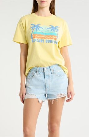 Rip Curl Malibu Relaxed Graphic T-Shirt in Lemon at Nordstrom, Size Xx-Small