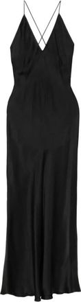 Anine Bing Silk Slip Dress - Dames - Feestkleedjes - Zwart - S - Kleedjes