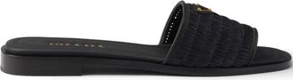 Prada Sandali slides in pelle - Nero
