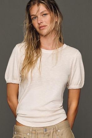 Pilcro Cotton Puff-Sleeve Tee