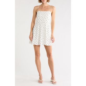 Alice & Olivia Glinda Spaghetti Strap Dress in Cutie Polka Dot Antique White at Nordstrom Rack, Size 10